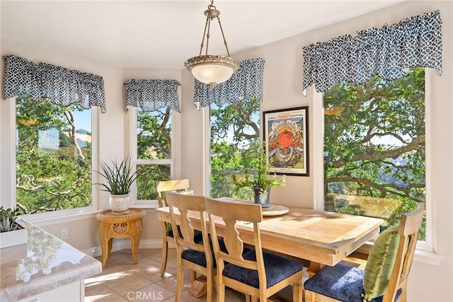 dining room featuring light tile patterned floors