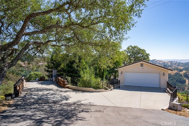 view of front of home with a garage