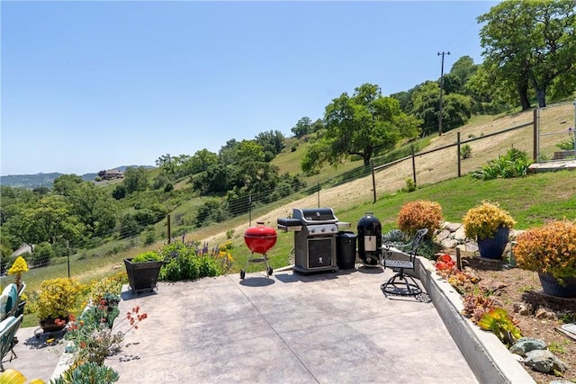 14600 El Monte Rd, Atascadero, CA 93422 - view of patio with a grill and a view of countryside