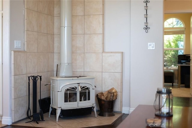 14600 El Monte Rd, Atascadero, CA 93422 - detailed view of a wood stove and tile walls