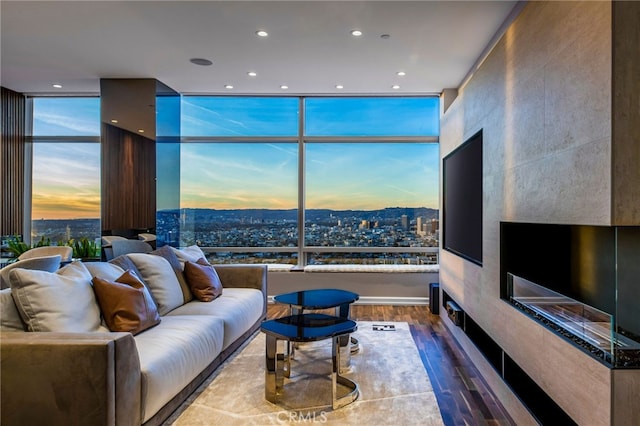 living room featuring hardwood / wood-style floors