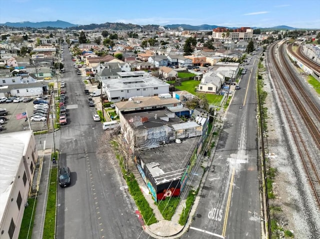 bird's eye view featuring a mountain view