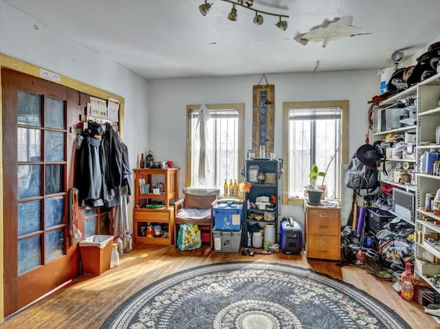 misc room with hardwood / wood-style flooring