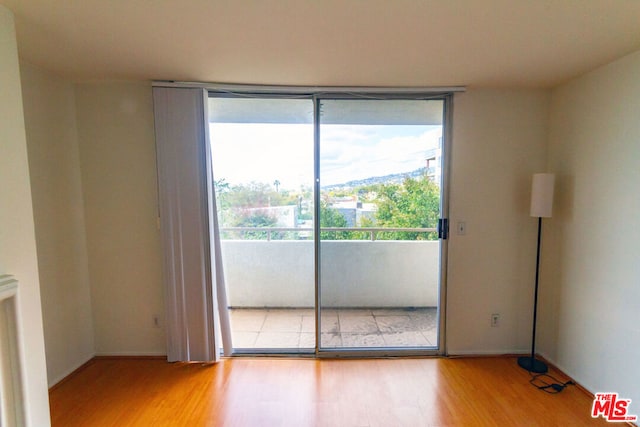 empty room with light hardwood / wood-style floors