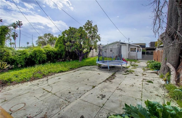 view of patio / terrace with a trampoline