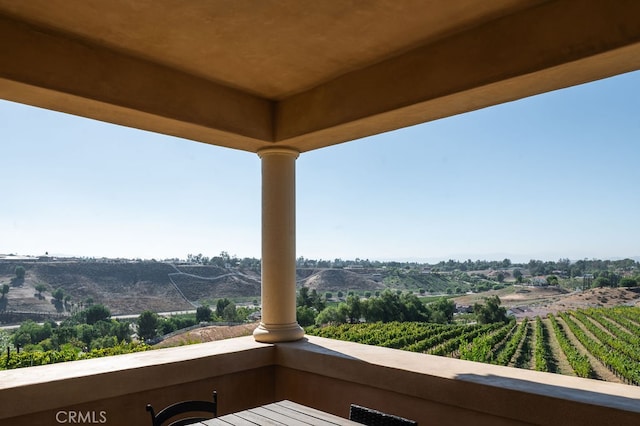 balcony with a rural view