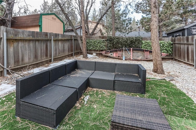 view of patio featuring outdoor lounge area