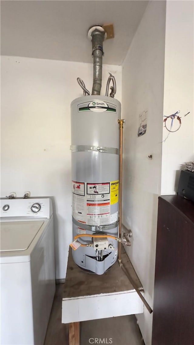 utilities with water heater and washer / clothes dryer