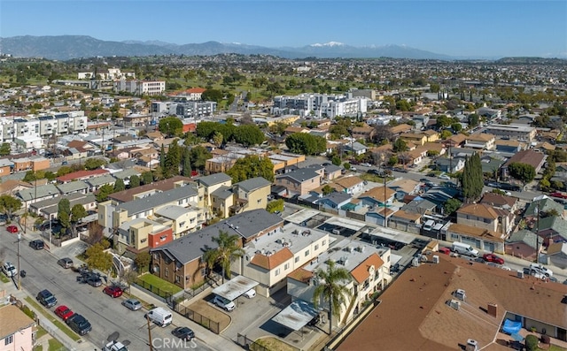 aerial view with a mountain view