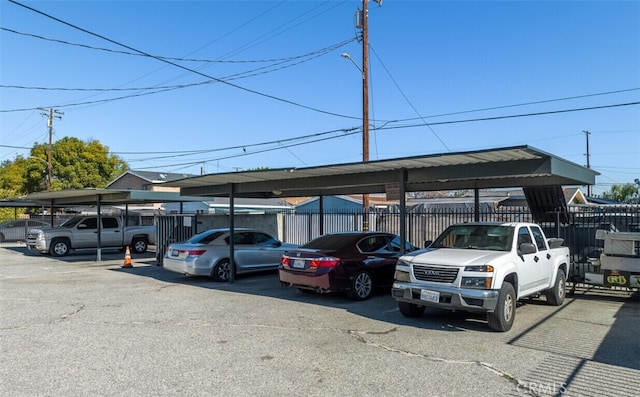 view of parking featuring a carport