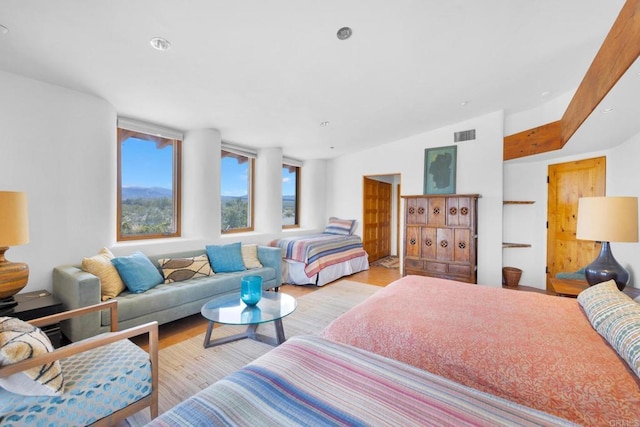 bedroom featuring light hardwood / wood-style floors