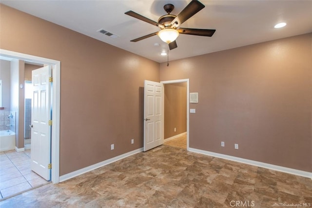 empty room featuring ceiling fan