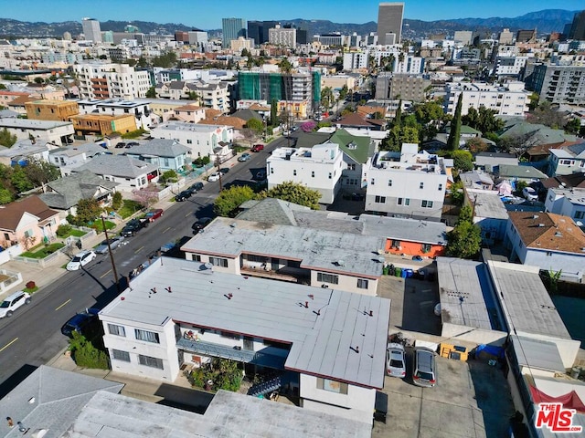 bird's eye view with a mountain view