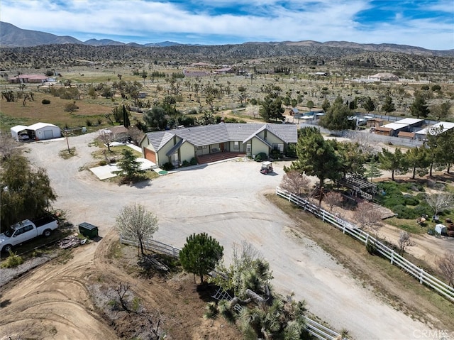 bird's eye view featuring a mountain view