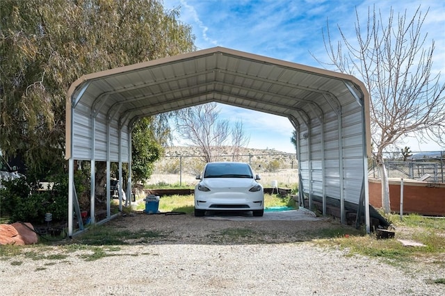 view of parking with a carport