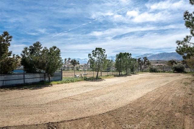 view of road with a mountain view and a rural view