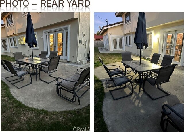 view of patio with french doors