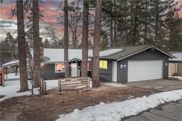 ranch-style house with a garage