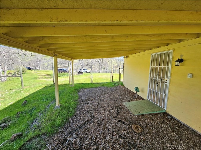 view of yard with a gate