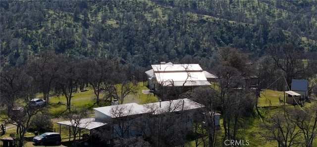 aerial view with a forest view