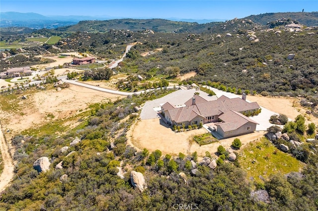 aerial view featuring a mountain view