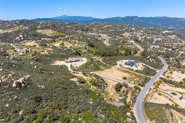 aerial view with a mountain view