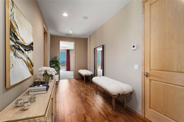 hall featuring hardwood / wood-style flooring