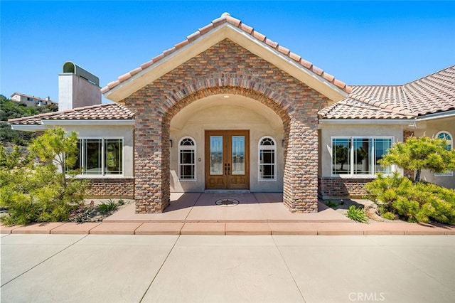 entrance to property with french doors