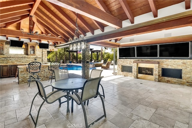 view of patio / terrace with a gazebo