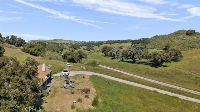 drone / aerial view with a rural view