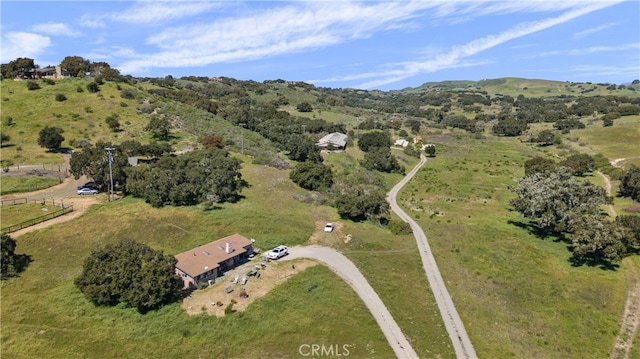 bird's eye view featuring a rural view