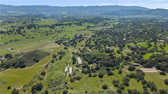 drone / aerial view with a mountain view