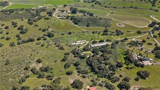 aerial view featuring a rural view