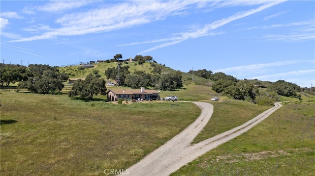 aerial view with a rural view