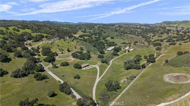 aerial view with a rural view