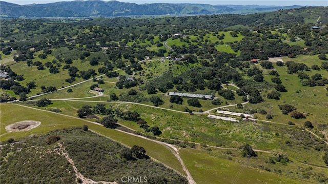 bird's eye view featuring a mountain view