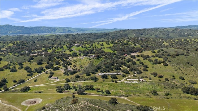 birds eye view of property featuring a mountain view