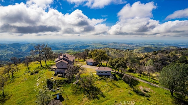 drone / aerial view with a mountain view