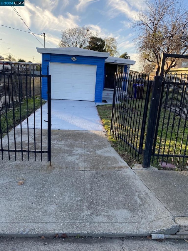 view of garage