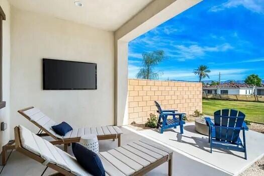 view of patio with an outdoor living space