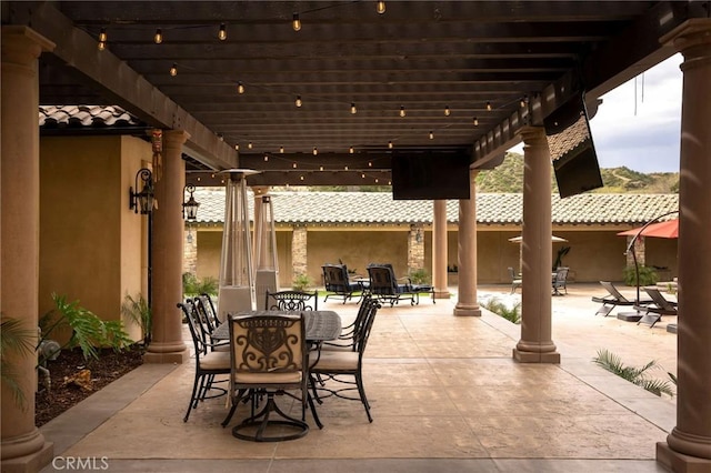 view of patio with a pergola