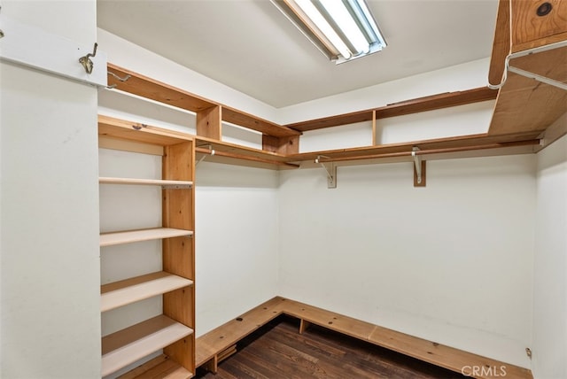 spacious closet featuring hardwood / wood-style flooring