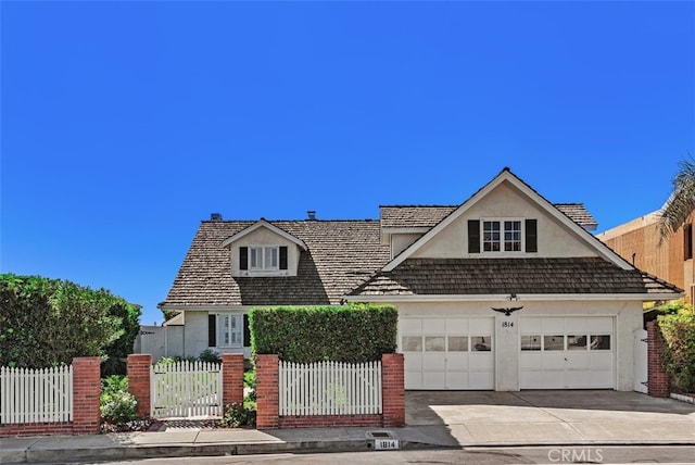 view of front of house with a garage