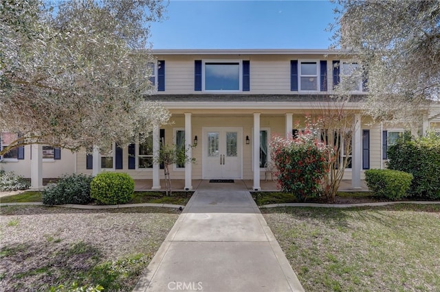 view of front of home with french doors