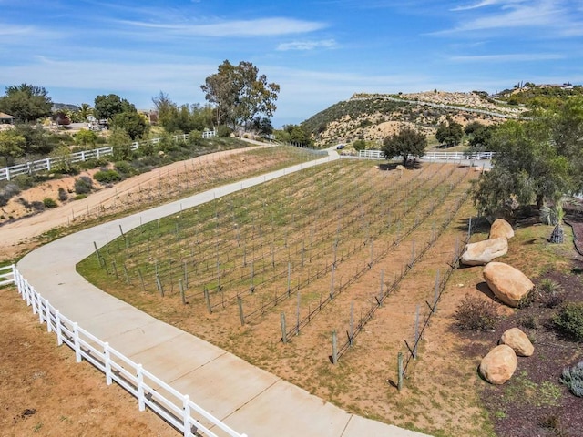 view of yard featuring a rural view