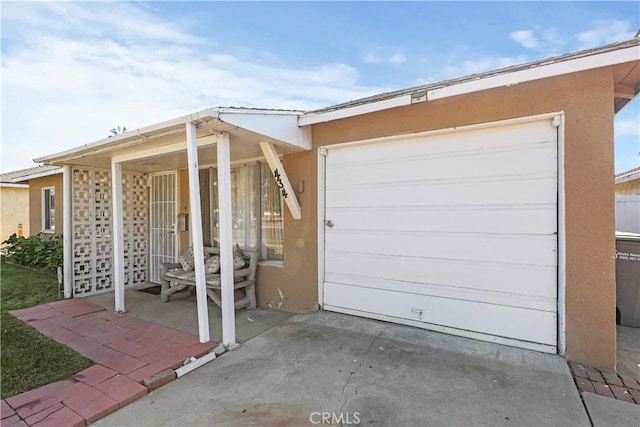 view of garage