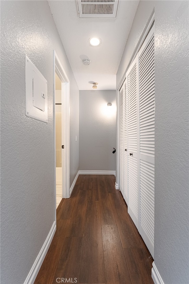 hall featuring dark hardwood / wood-style flooring