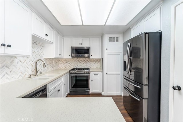 18840 Vista Del Canon Unit A, Newhall, CA 91321 - kitchen with stainless steel appliances, a sink, dark wood finished floors, and light countertops