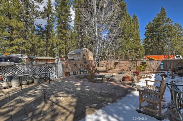 view of patio with a fenced backyard