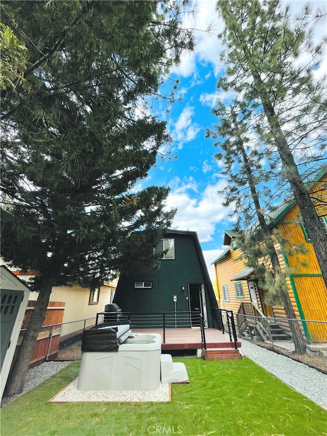 view of yard featuring a deck